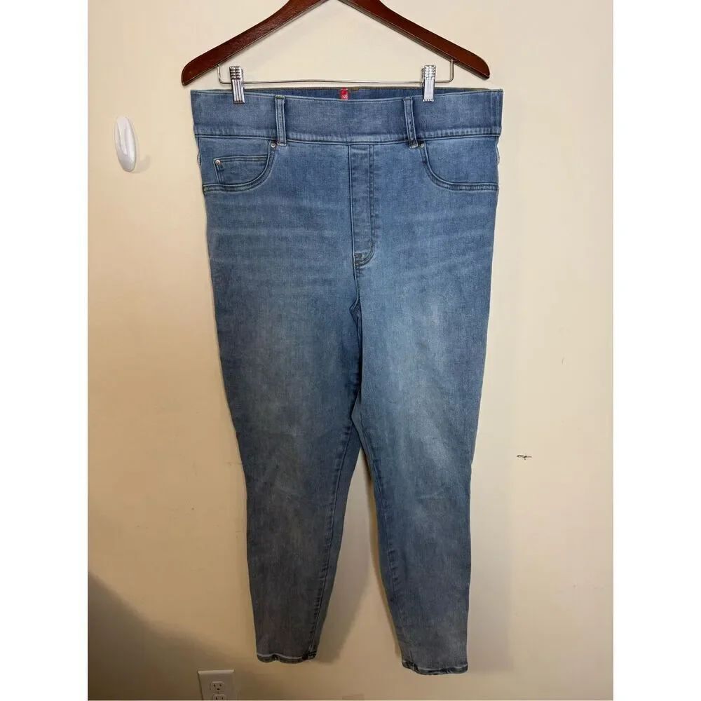 SPANX Ankle Skinny Jeans 20275T Light Blue Wash Denim Women’s Size 1X